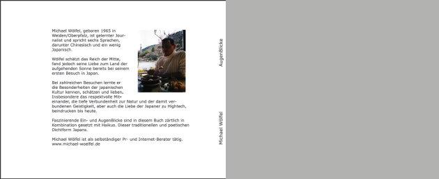 Selbst-Verlag Buchdeckel Buchtitel Augenblicke von Buchautor Michael Wölfel