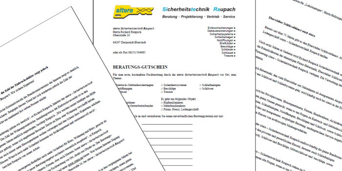 Textleistungen sitera Sicherheitstechnik Raupach, Darmstadt-Eberstadt